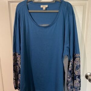 NWT Style & Co Women’s Triple Print Pullover Top “ Painterly Paisley”